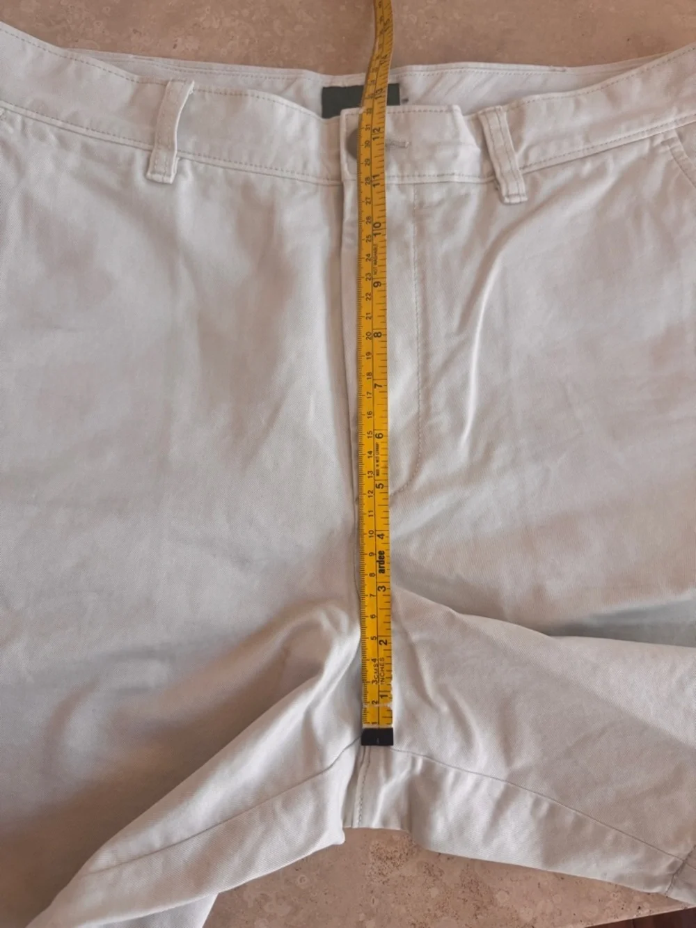 J Crew 8 Inch Classic Chino Short Sailcloth Ivory Mens Size 32